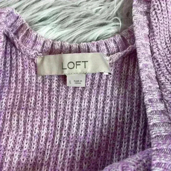 LOFT Purple Pink Heathered Knit Sweater Tank Top, L - Picture 6 of 10